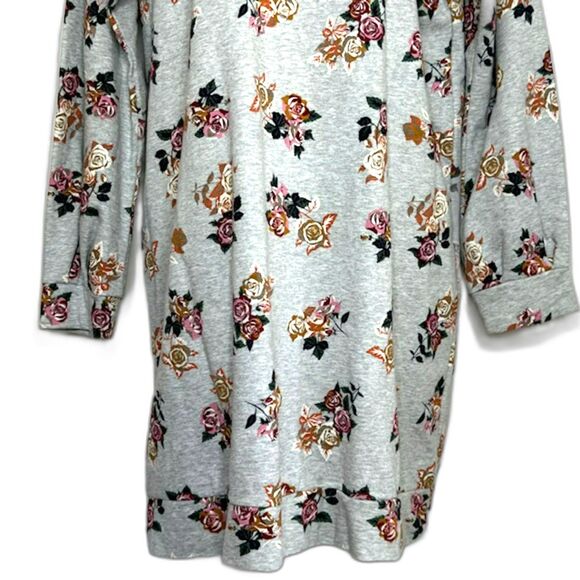 MATILDA JANE GRAY FLORAL FLEECE TUNIC SIZE LARGE NWOT - Picture 6 of 14